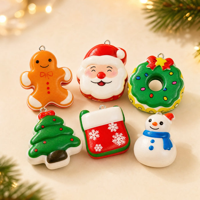 Six Christmas cookie squishies